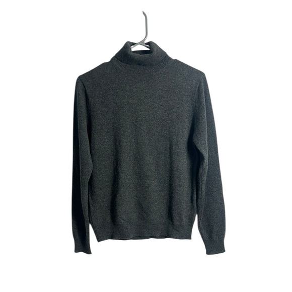 Kirkland Signature 100% Cashmere Gray Turtleneck Sweater Minimalist Quiet Luxury - Picture 1 of 5